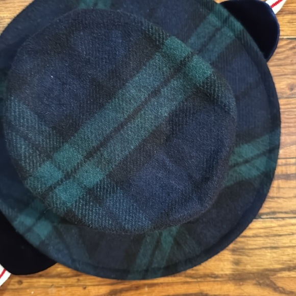 MAN REPELLER Thinking Cap Tartan Plaid Wool Hat Velvet Ear Covers Chin Tie - Picture 6 of 12